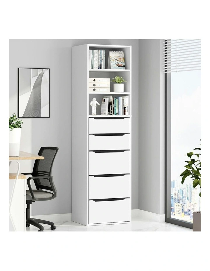 5 Drawers Office Storage Cabinet in White image 2