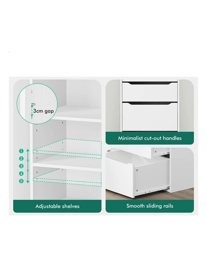 5 Drawers Office Storage Cabinet in White image 5