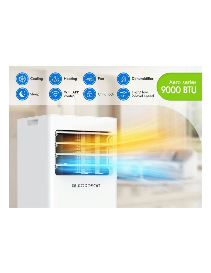 Portable Air Conditioner 9000BTU Cool And Heat Dehumidifier Fan 5-in-1 whi image 3