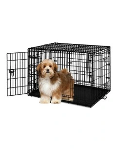 Large 8 Panel Fence Dog Cage 24 Inch in Black