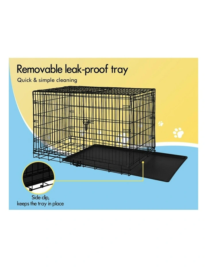 Large 8 Panel Fence Dog Cage 24 Inch in Black image 5
