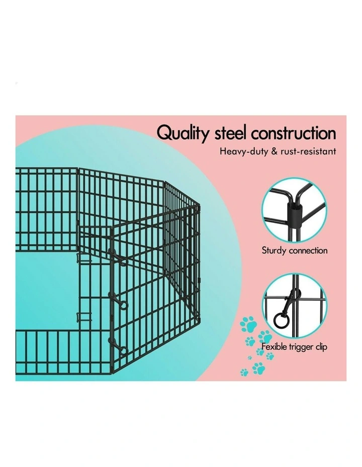 Large Pet Playpen 24 Inch in Black image 4