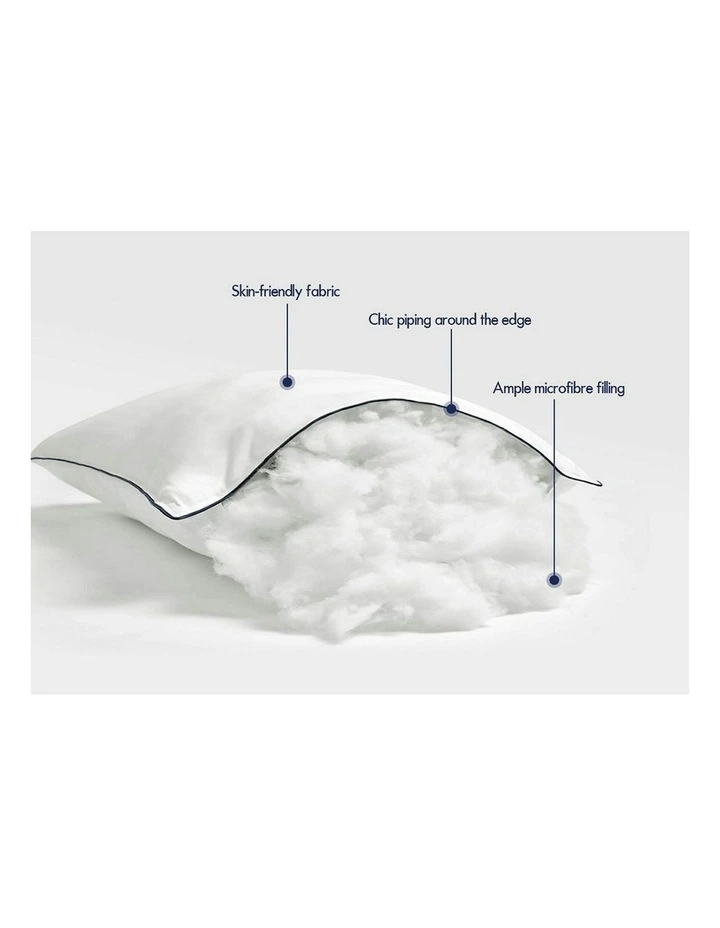 Microfibre Soft Pillow Pack Of 2 in White image 3