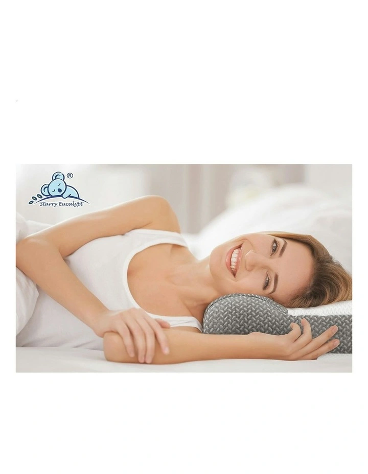 Cervical Ergonomic Contour Neck Orthopedic Pain Relief Bed Pillow in White image 6
