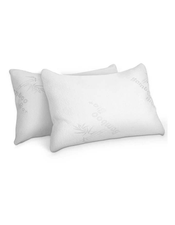 Standard Memory Foam Pillow Pack Of 2 in White image 1