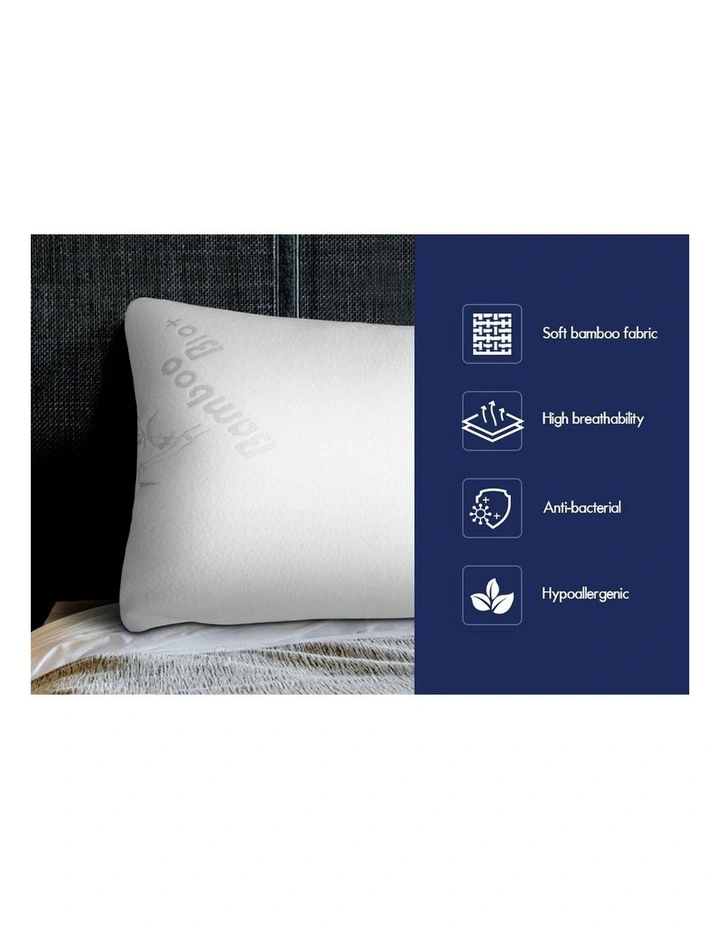 Standard Memory Foam Pillow Pack Of 2 in White image 4