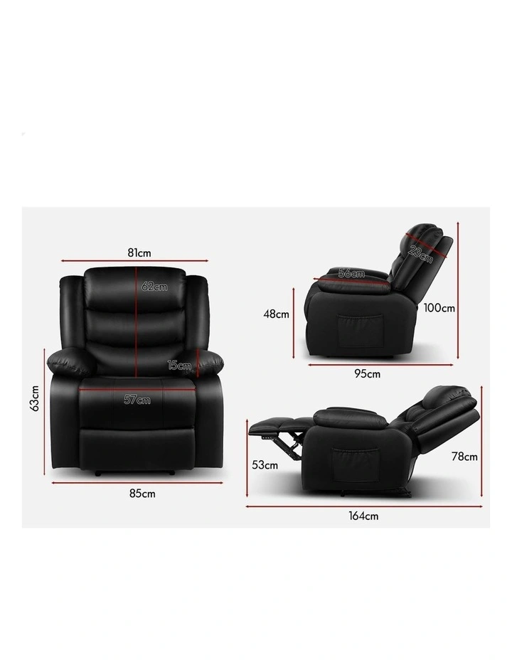 Lounge Sofa Padded Recliner Chair in Black image 6