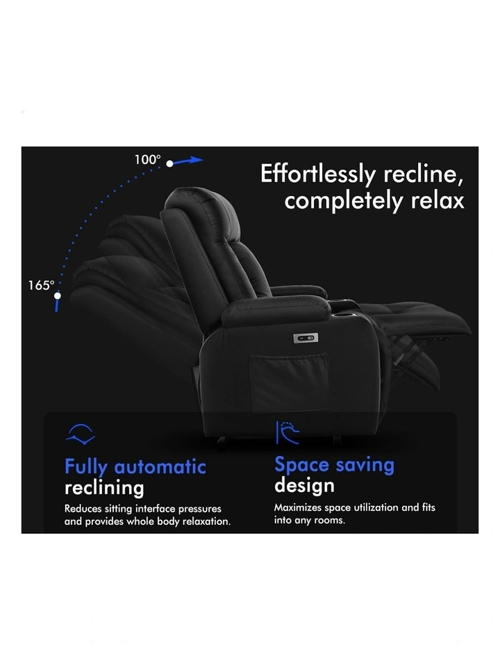 Electric Lift Heated Massage Recliner Chair in Black image 3