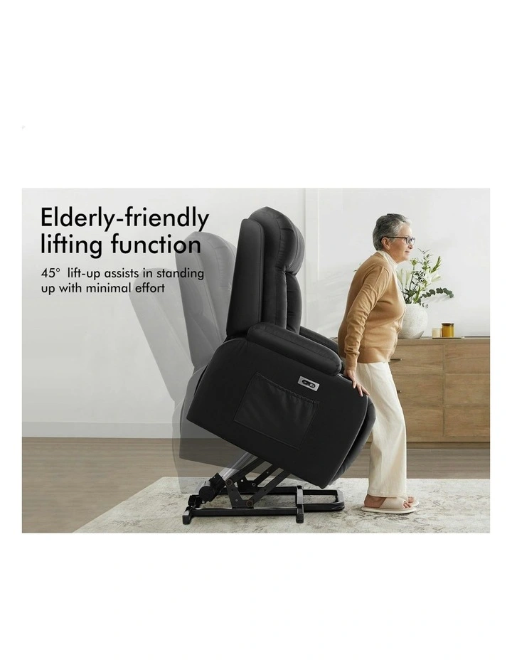 Electric Lift Heated Massage Recliner Chair in Black image 5