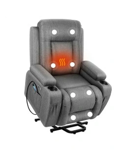Power Lift Heated Massage Recliner Chair in Grey