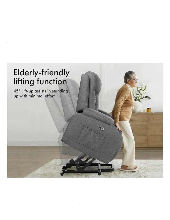 Power Lift Heated Massage Recliner Chair in Grey image 5