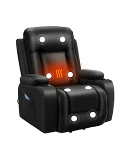 Heated Massage Recliner Chair in Black