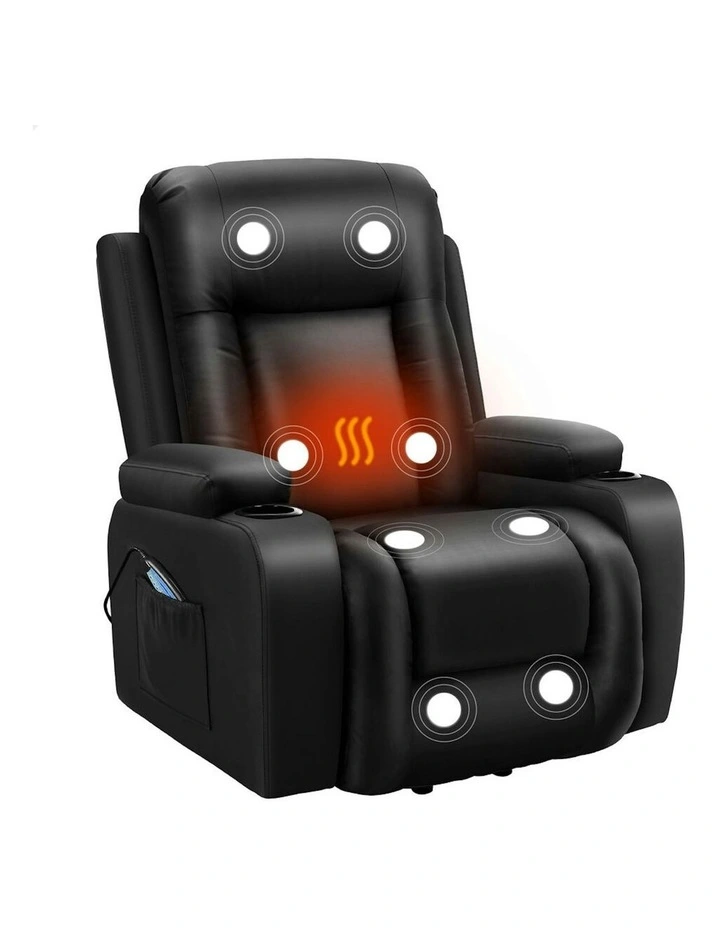 Heated Massage Recliner Chair in Black image 1