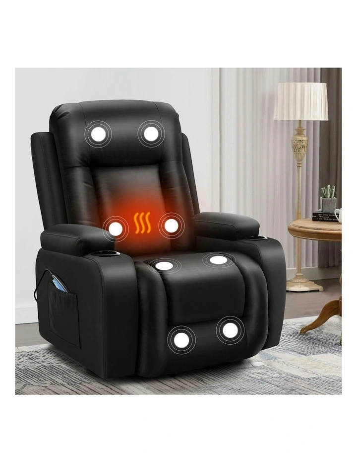 Heated Massage Recliner Chair in Black image 2
