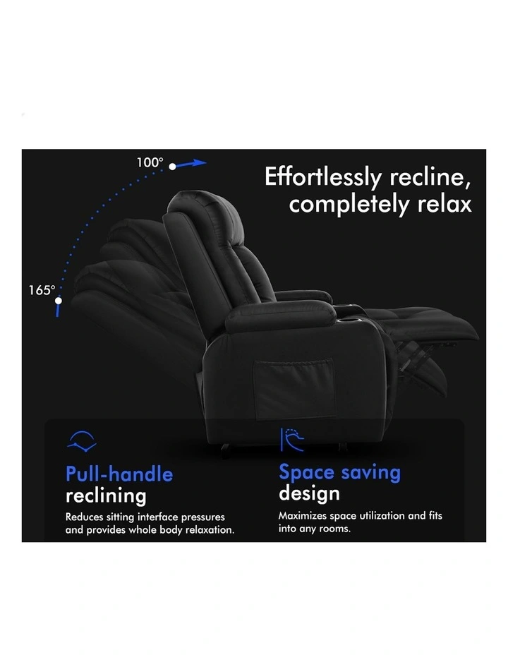 Heated Massage Recliner Chair in Black image 3