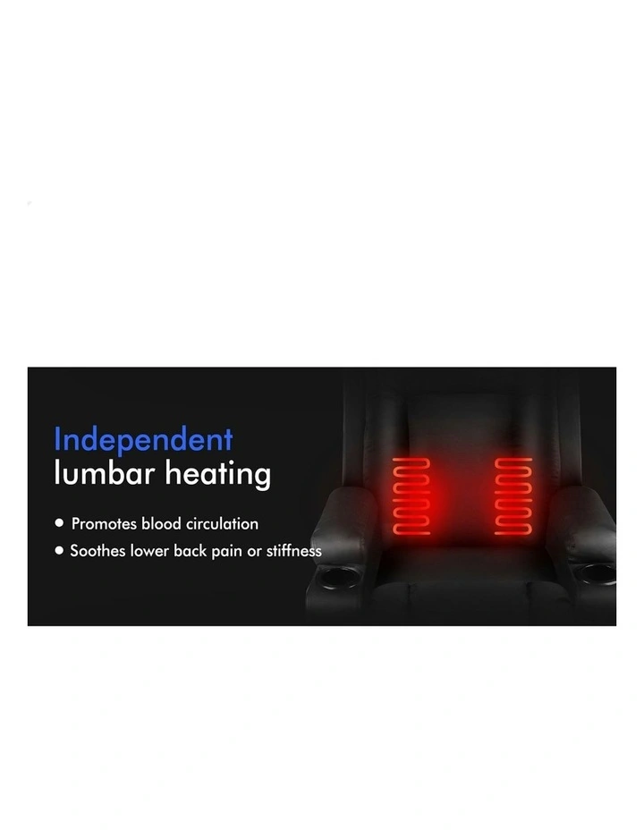 Heated Massage Recliner Chair in Black image 5