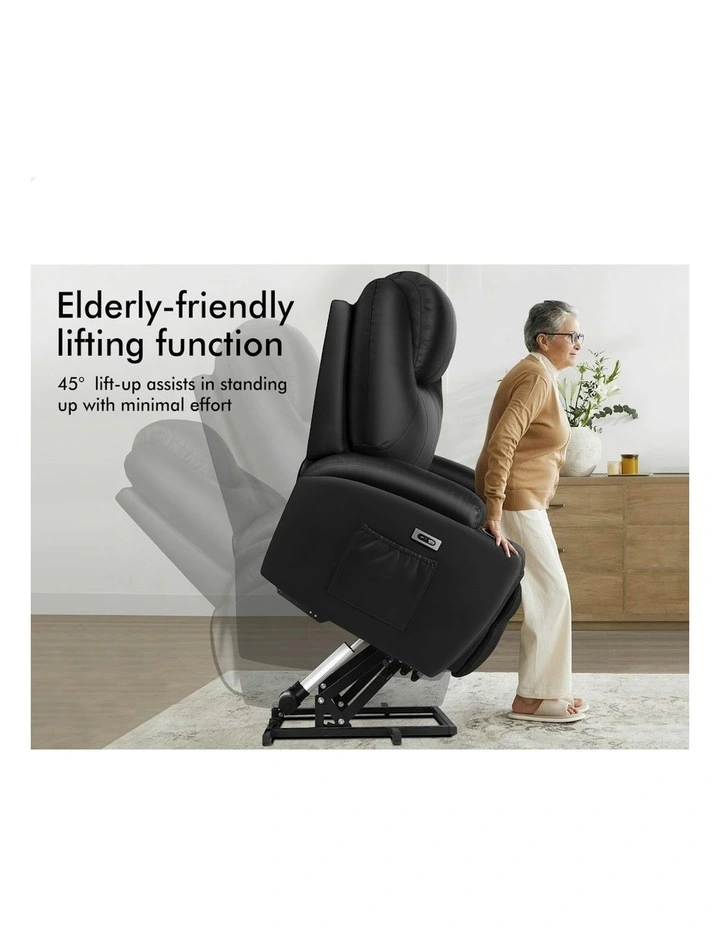 Electric Lift Heated Massage Recliner Chair in Black image 5