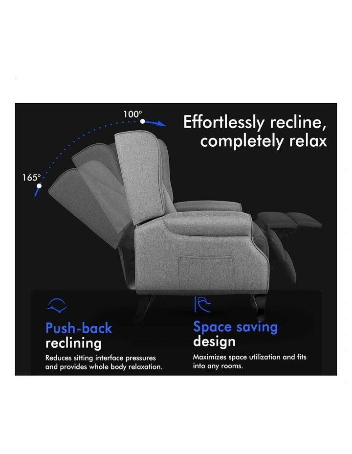 Armchair Accent Lounge Sofa Recliner Chair in Grey image 4