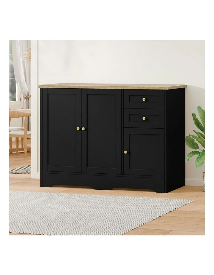 3 Doors Buffet Sideboard in Black image 2
