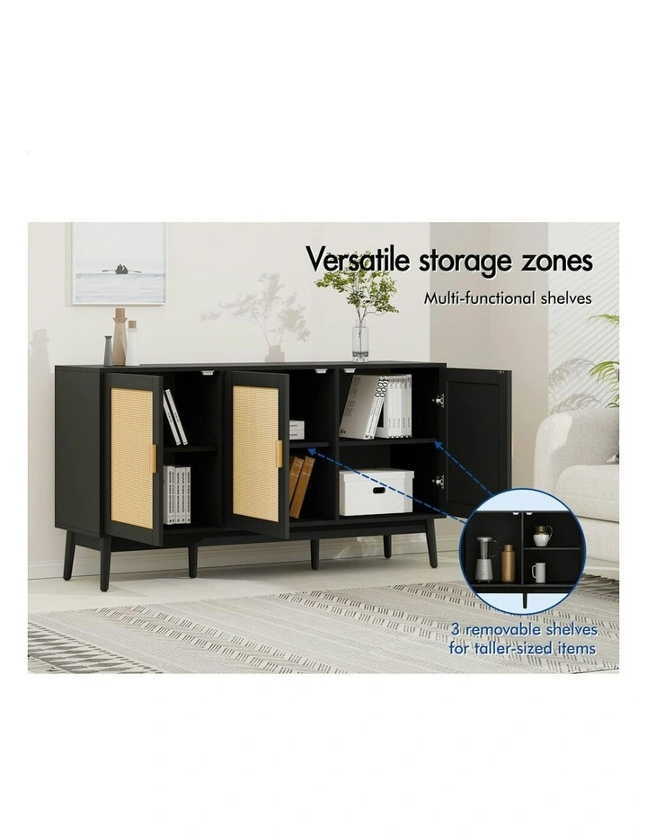Cupboard Cabinet Storage Buffet Sideboard in Black image 4