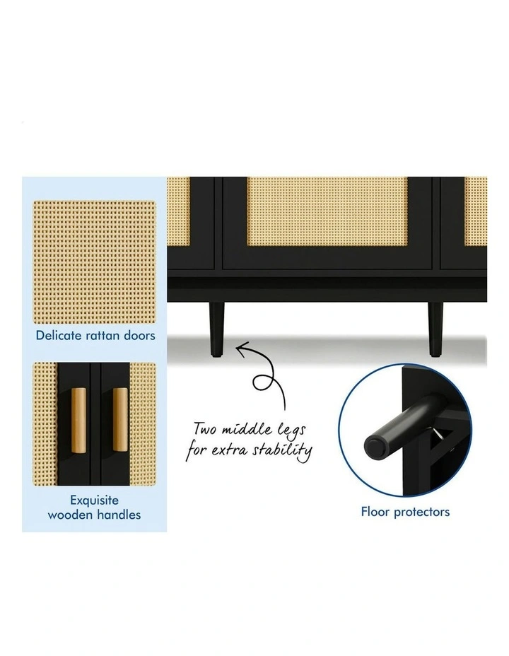 Cupboard Cabinet Storage Buffet Sideboard in Black image 6