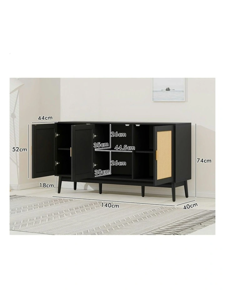 Cupboard Cabinet Storage Buffet Sideboard in Black image 7