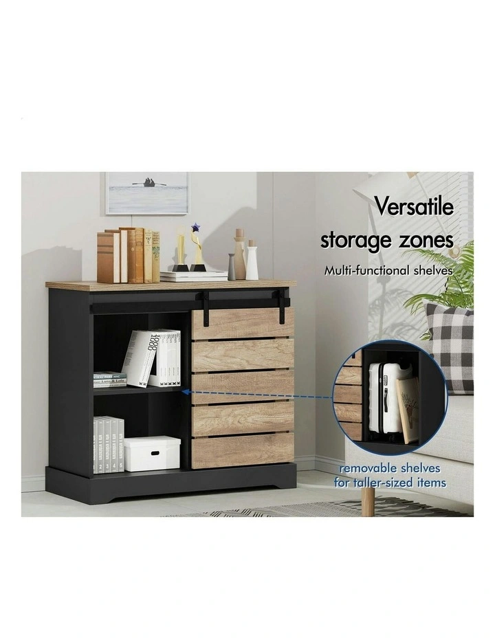 Sliding Door Buffet Sideboard in Multi image 4