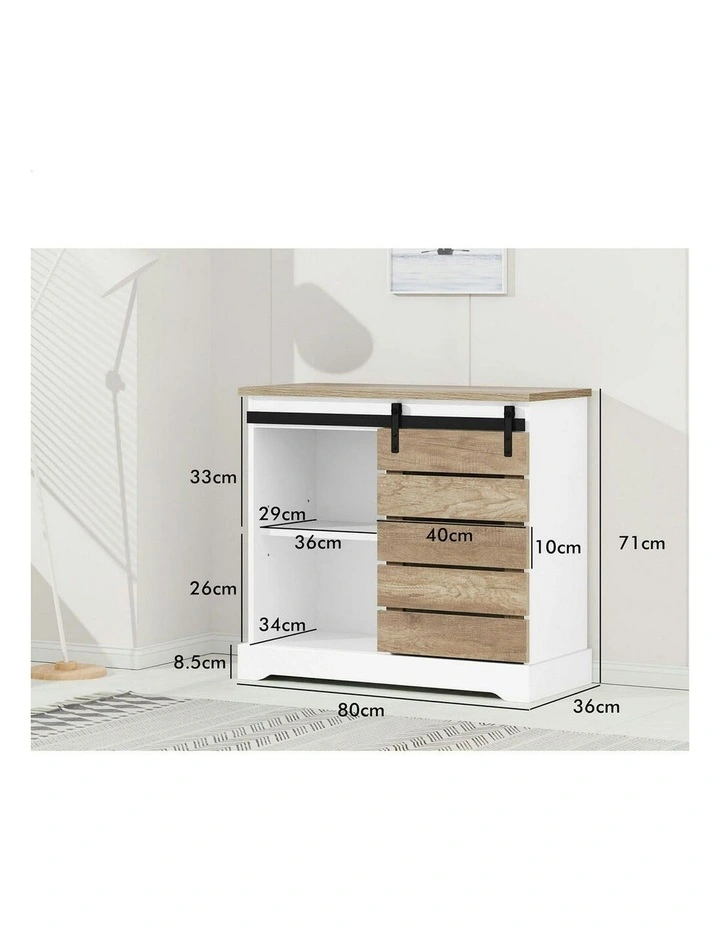 Sliding Door Buffet Sideboard in Multi image 7