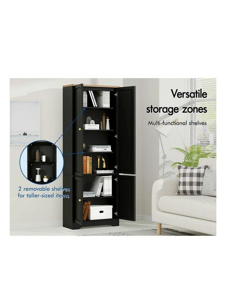 Buffet Sideboard Cupboard Cabinet Kitchen Hallway Storage Shelf in Black image 3