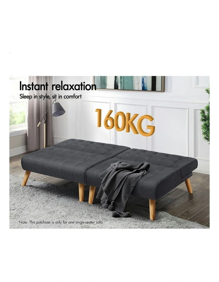 Single Seater Sofa Bed Lounge in Grey image 7