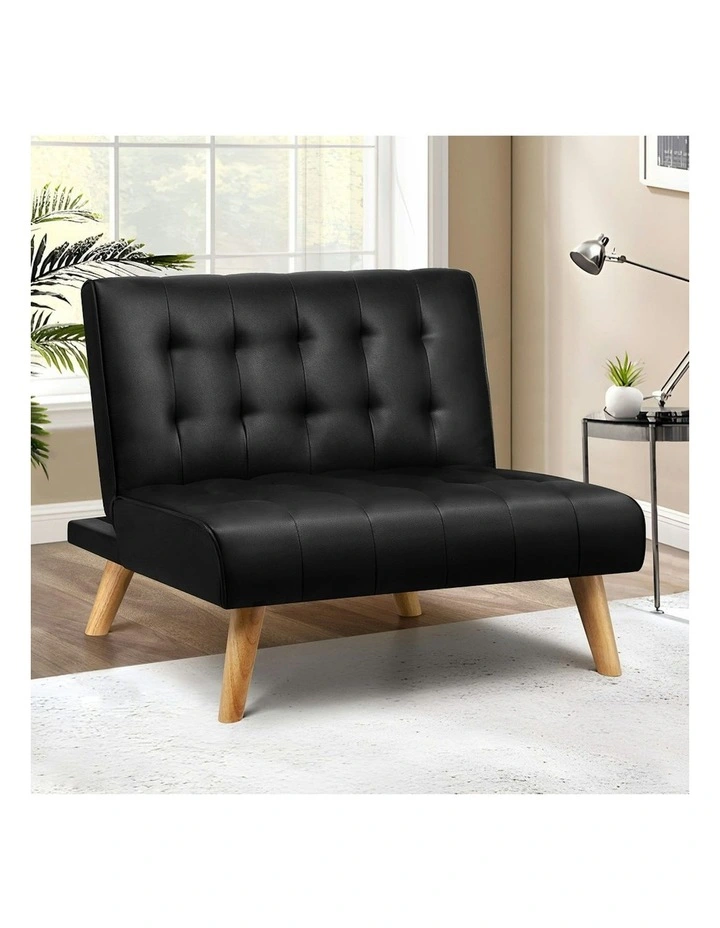PU Leather Sofa Bed in Black image 2