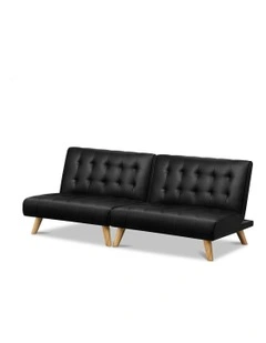 PU Leather Sofa Bed in Black