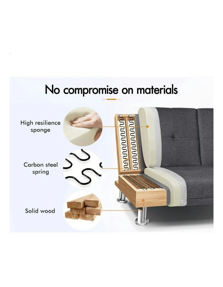 Sofa Bed Lounge 3 Seater in Grey image 6