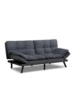 Recliner Lounge Futon Couch 3 Seater Convertible Sofa Bed in Grey