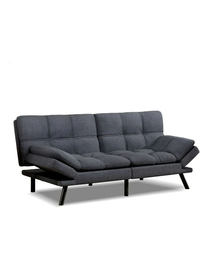 Recliner Lounge Futon Couch 3 Seater Convertible Sofa Bed in Grey image 1