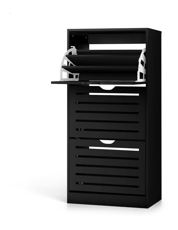Organiser Shoe Storage Cabinet in Black image 1