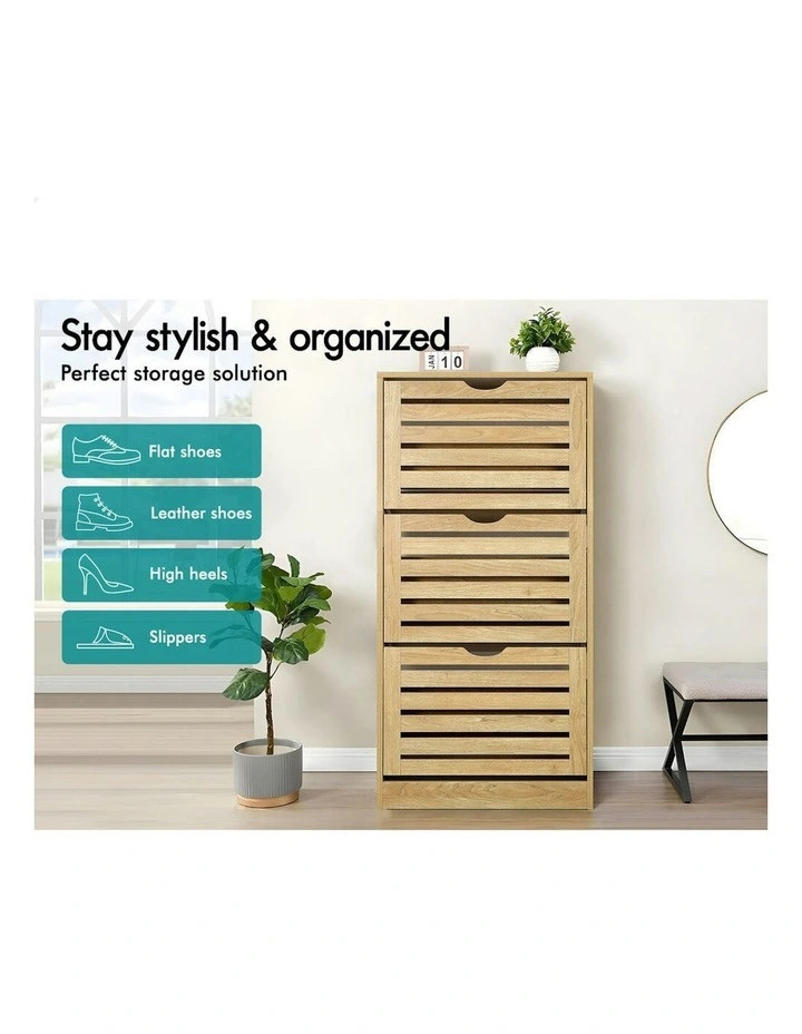 Organiser Shoe Storage Cabinet in Wood image 3