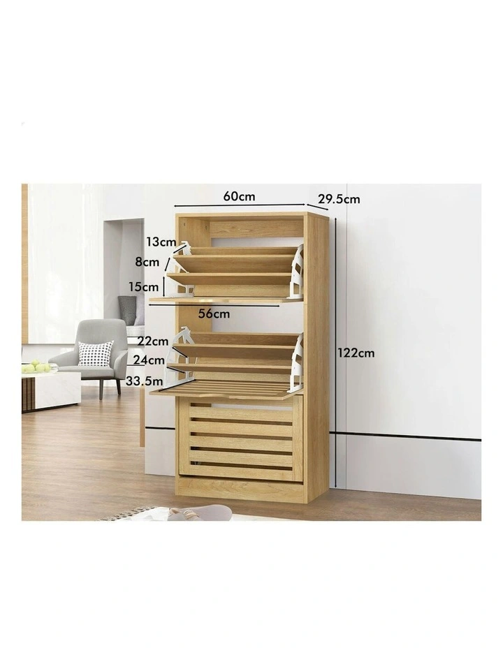 Organiser Shoe Storage Cabinet Set Of 2 in Wood image 6
