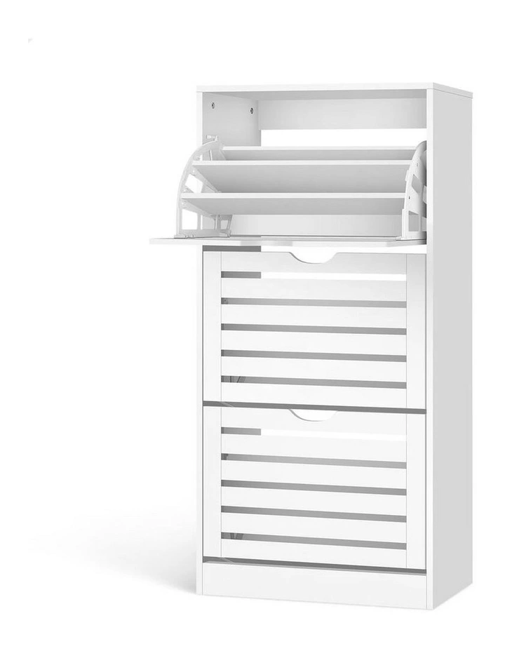 Organiser Shoe Storage Cabinet in White image 1