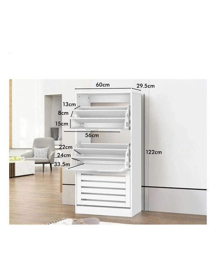 Organiser Shoe Storage Cabinet Set Of 2 in White image 6