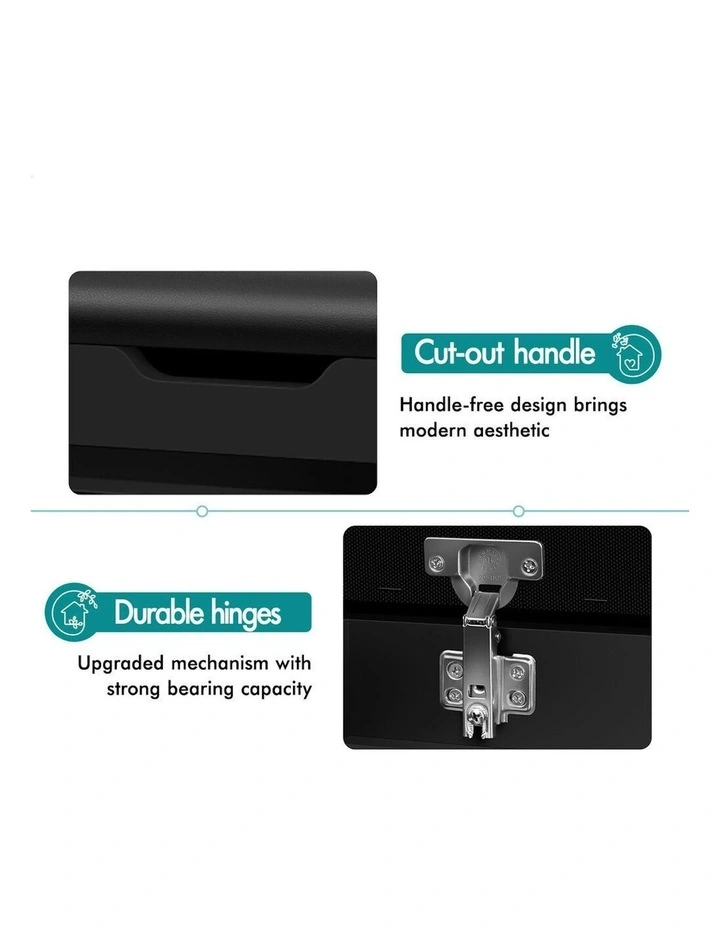 18 Pairs Shoe Cabinet Bench in Black image 5