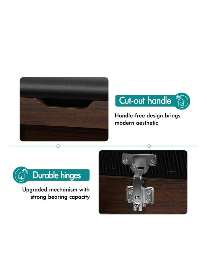 18 Pairs Shoe Cabinet Bench in Walnut image 5