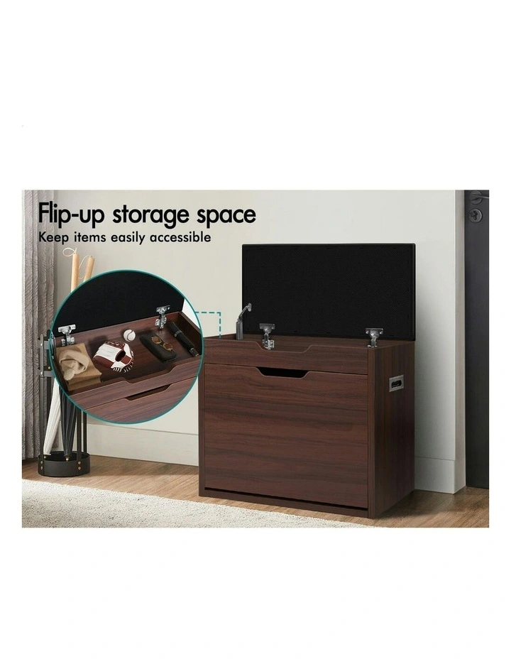 12 Pairs Shoe Cabinet Bench in Walnut image 3