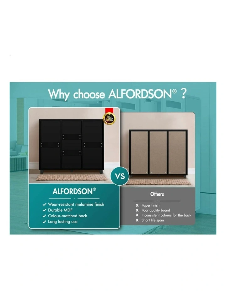 30 Pairs Shoe Cabinet Rack in Black image 4