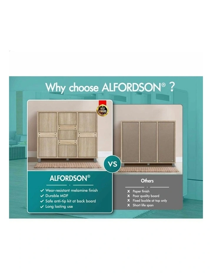 30 Pairs Shoe Cabinet Rack in Oak image 4