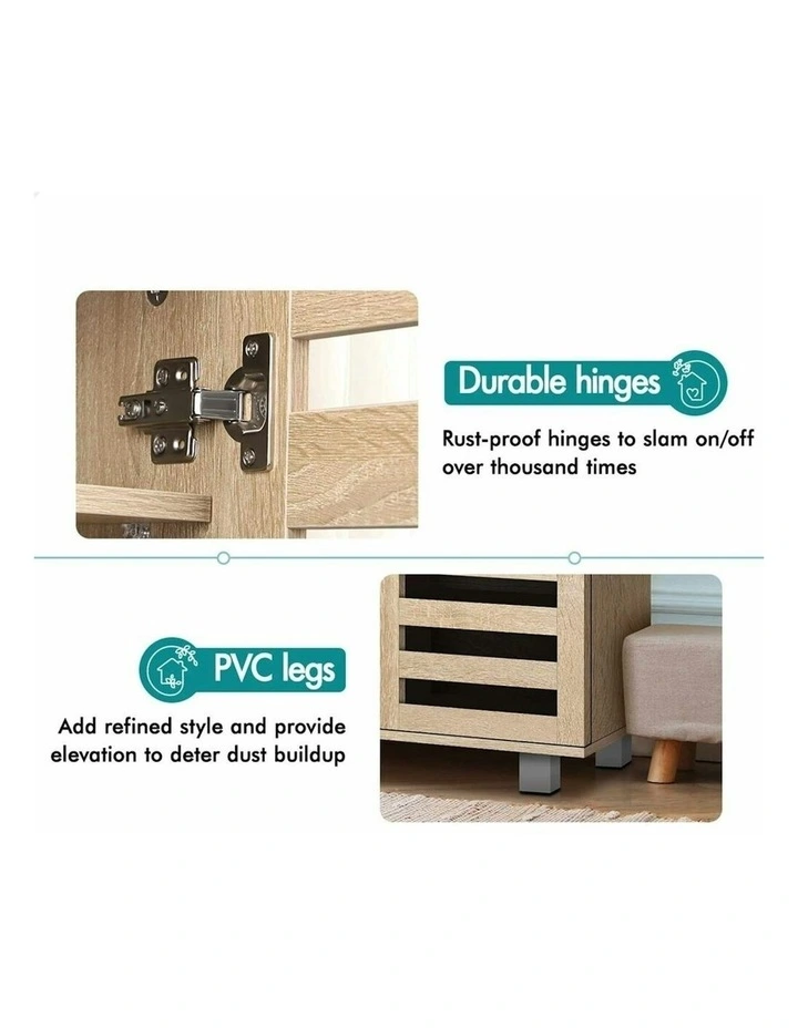 30 Pairs Shoe Cabinet Rack in Oak image 5