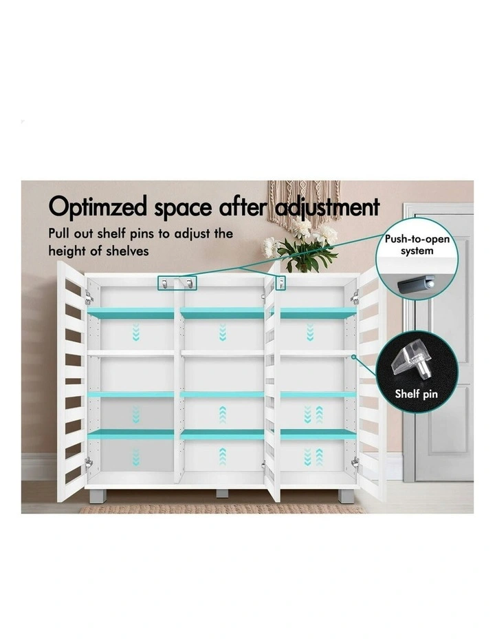 30 Pairs Shoe Cabinet Rack in White image 3