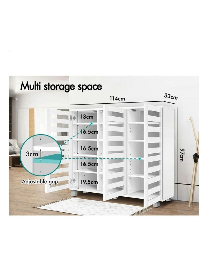 30 Pairs Shoe Cabinet Rack in White image 6