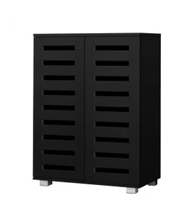 21 Pairs Shoe Cabinet Storage in Black