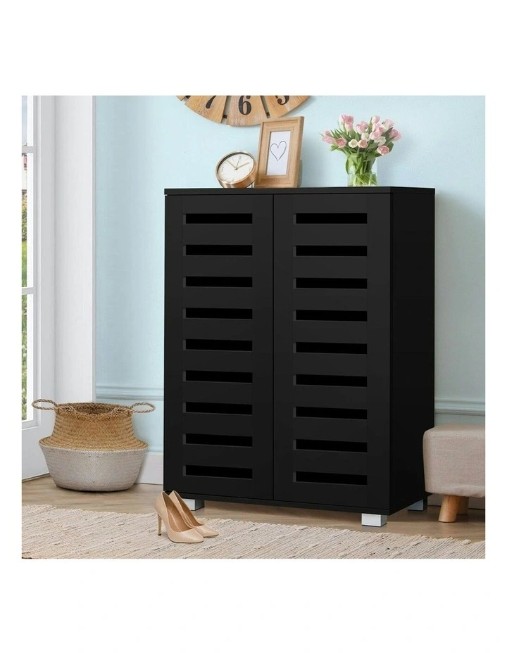21 Pairs Shoe Cabinet Storage in Black image 2